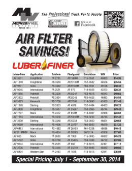 AIR FILTER SAVINGS! - Midwest Wheel Companies