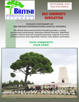 BISI COMMUNITY NEWSLETTER - British International School