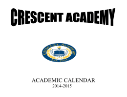 ACADEMIC CALENDAR - Crescent Academy