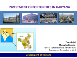 INVESTMENT OPPORTUNITIES IN HARYANA