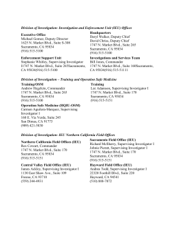 Division of Investigation- Investigation and Enforcement Unit (IEU