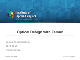 ODZ14_Optical design with Zemax 6 Optimization I