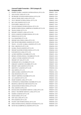 Freight Forwarders/Non Vessel Common Carriers - Category B-2014