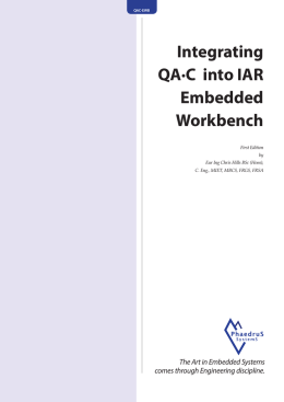 Integrate QA·C into IAR Embedded Workbench
