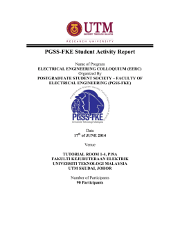 PGSS-FKE 5th EERC - Universiti Teknologi Malaysia