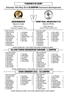 Team Lists - Newcastle Rugby League