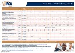 IRCA Durban | Public Course Training Schedule 2014