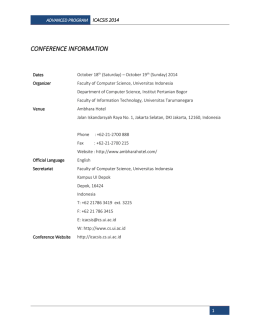 ICACSIS 2014 - 2014 International Conference on Advanced