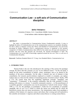 Communication Law - a soft axis of Communication discipline