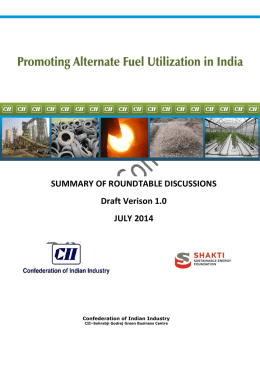 Summary of AFR Round table discussions - CII