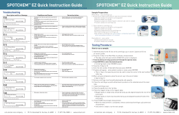 Spotchem™ EZ - Quick Instruction Guide