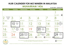 Islamic Calendar 1436 - Jaafari Muslim Association