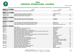 EGA calendar - European Golf Association
