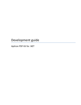 Apitron PDF.Kit Development Guide
