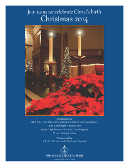 December 21, 2014 - Immaculate Heart of Mary Catholic Church