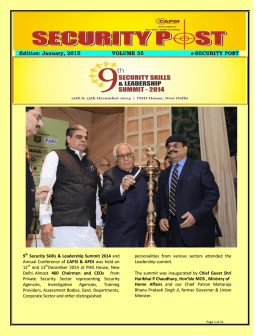 Edition: January, 2015 VOLUME 35 e-SECURITY POST