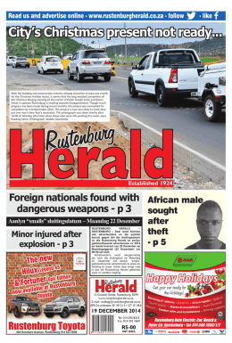 19 december 2014 - Rustenburg Herald