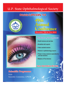 Scientific Programme - UP State Ophthalmological Society