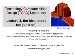 Technology Computer Aided Design (TCAD) Laboratory Lecture 4