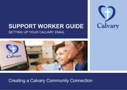 SUPPORT WORKER GUIDE - Calvary Community Care