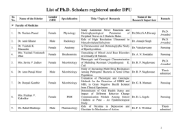 List of Ph. D Students - Dr. DY Patil Vidyapeeth, Pune