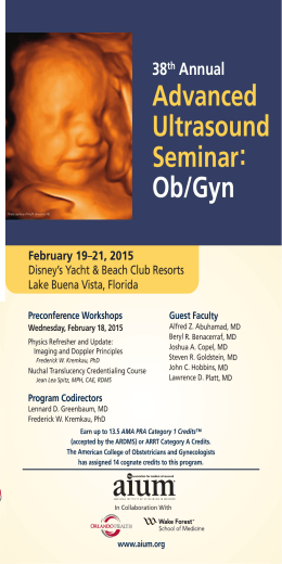 38th Annual Advanced Ultrasound Seminar: Ob/Gyn