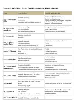 Mitgliederverzeichnis - Deutsche Gesellschaft für Soziologie