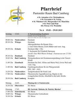 Pfarrbrief 15.3.-29.3.2015 - Pastoraler Raum Bad Camberg