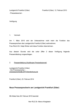 Neue Pressesprecherin - Landgericht Frankfurt Oder