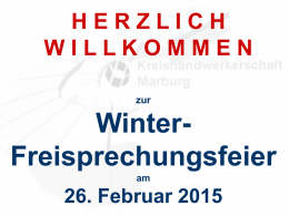 Winter- Freisprechungsfeier 26. Februar 2015