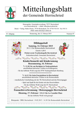Mitteilungsblatt - Gemeinde Herrischried