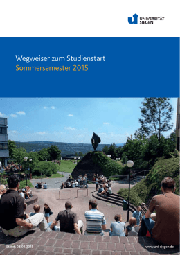 Wegweiser zum Studienstart Sommersemester 2015
