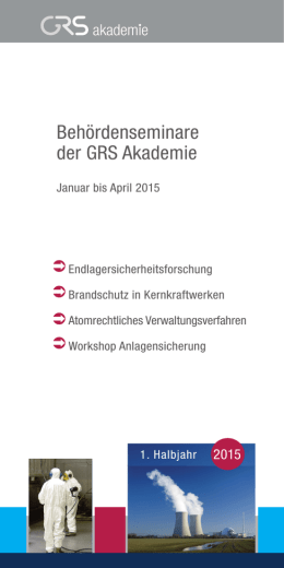 Programm, 1. Halbjahr 2015 - und Reaktorsicherheit (GRS)