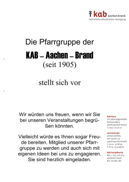 KAB-Profil 2015 - Pfarre St. Donatus Aachen-Brand