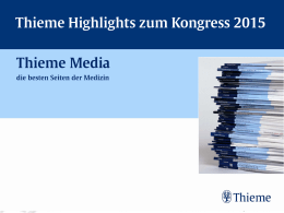 Kongresshighlights 2015 - Georg Thieme Verlag