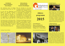 Jahresprogramm-Flyer für 2015 - Klosterhof