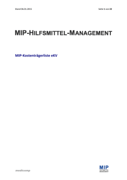 MIP-Kostenträgerliste eKV
