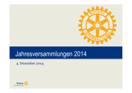 Jahresversammlungen 2014 - Rotary-Zürich-City