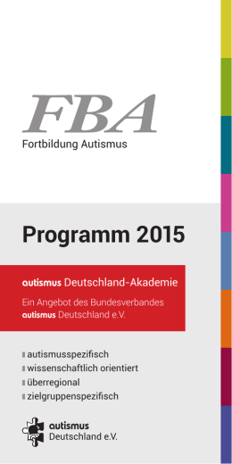 Programm 2015 - Autismus Deutschland eV