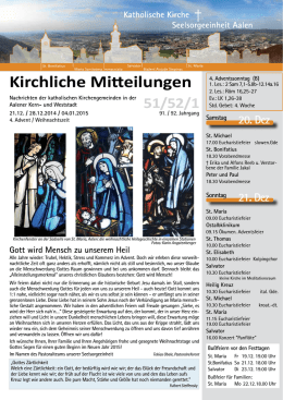 Kirchliche Mitteilungen - Katholische Kirche Seelsorgeeinheit Aalen