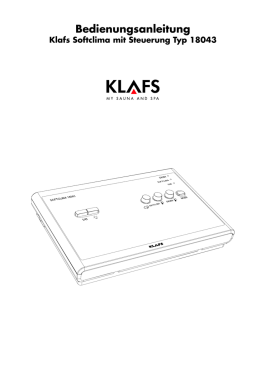 Bedienungsanleitung KLAFS Softclima mit Steuerung Typ 18043