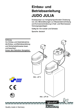 Einbau- und Betriebsanleitung - JUDO Wasseraufbereitung GmbH