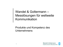 Herunterladen - Wandel & Goltermann Foundation