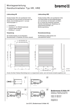 Montageanleitung Handtuchradiator Typ HR, HRE - Breitenmoser