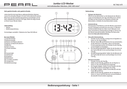 Jumbo-LCD-Wecker Bedienungsanleitung – Seite 1 - Pearl