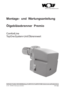 Montage- und Wartungsanleitung - Wolf Heiztechnik