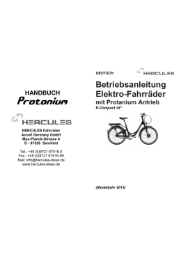 Betriebsanleitung Elektro-Fahrräder - Hercules