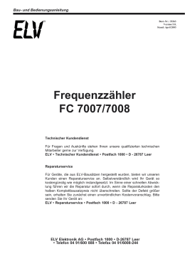 Frequenzzähler FC 7007/7008 - ELV