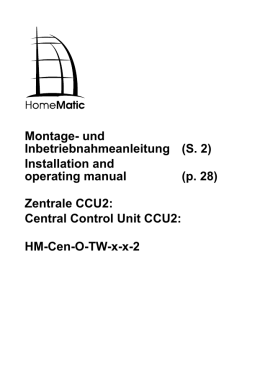 Bedienungsanleitung CCU2 - HomeMatic