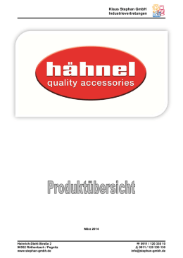 Hähnel Produktkatalog - Klaus Stephan GmbH